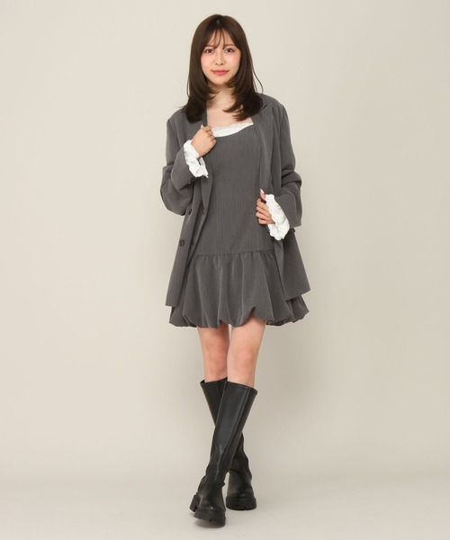 Heather(ヘザー)の「レーススリーブミドルジャケット 652969(テーラードジャケット・レディース・グレー/グレー系その他/キャメル/ベージュ系その他・FREE)」の12枚目の写真