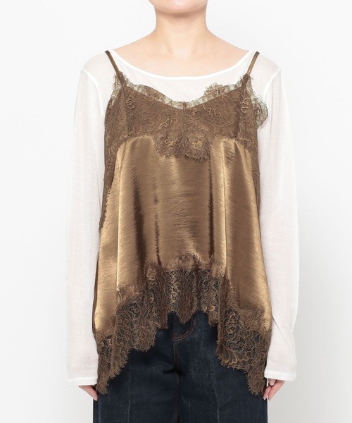 mysty woman（ミスティウーマン）の「イレヘムキャミチュニック　656817（キャミソール・レディース・ブラウン/ブラック/オフホワイト・FREE）」の13枚目の写真