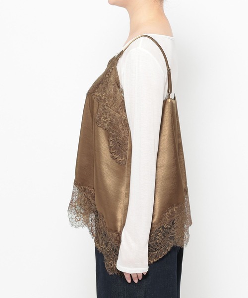 mysty woman（ミスティウーマン）の「イレヘムキャミチュニック　656817（キャミソール・レディース・ブラウン/ブラック/オフホワイト・FREE）」の14枚目の写真