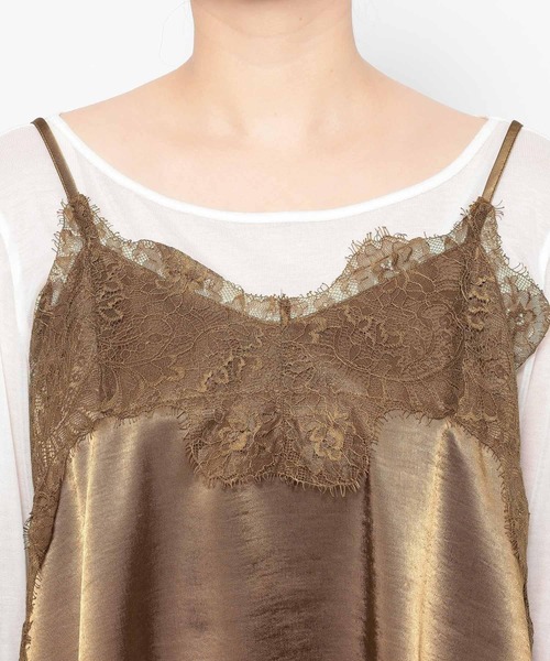 mysty woman（ミスティウーマン）の「イレヘムキャミチュニック　656817（キャミソール・レディース・ブラウン/ブラック/オフホワイト・FREE）」の16枚目の写真