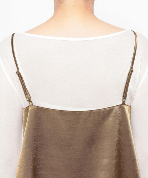 mysty woman（ミスティウーマン）の「イレヘムキャミチュニック　656817（キャミソール・レディース・ブラウン/ブラック/オフホワイト・FREE）」の7枚目の写真