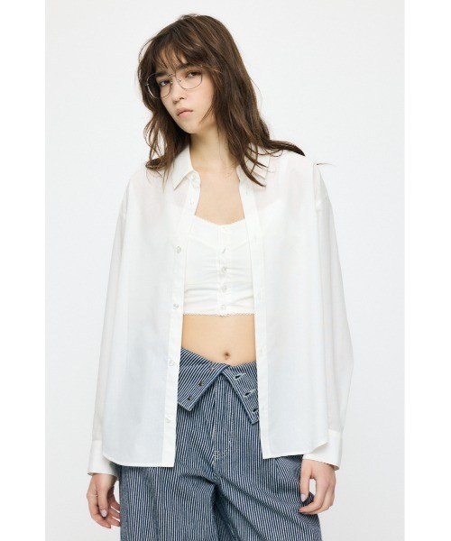 MOUSSY(マウジー)の「OVER シャツ & ビスチェ セット(アンサンブル・レディース・オフホワイト/ブルー系その他/イエロー系その他・FREE)」の1枚目の写真
