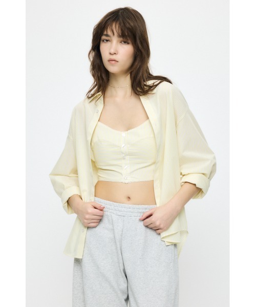 MOUSSY(マウジー)の「OVER シャツ & ビスチェ セット(アンサンブル・レディース・オフホワイト/ブルー系その他/イエロー系その他・FREE)」の8枚目の写真