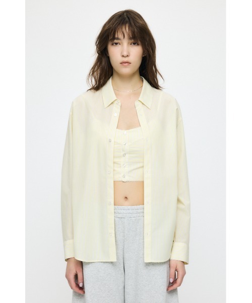 MOUSSY(マウジー)の「OVER シャツ & ビスチェ セット(アンサンブル・レディース・オフホワイト/ブルー系その他/イエロー系その他・FREE)」の10枚目の写真