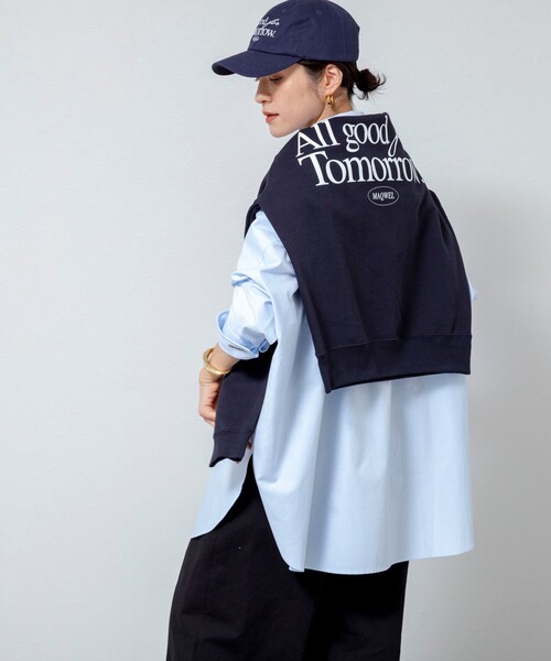 MAQWEL（マクウェル）の「【MAQWEL/マクウェル】ウォッシャブルオックスシャツ（シャツ/ブラウス・レディース・ベージュ/サックスブルー/オフホワイト・FREE）」の10枚目の写真