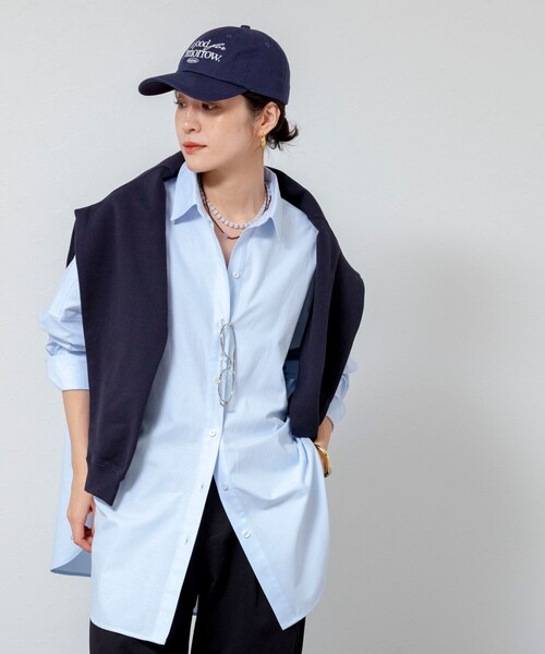 MAQWEL（マクウェル）の「【MAQWEL/マクウェル】ウォッシャブルオックスシャツ（シャツ/ブラウス・レディース・ベージュ/サックスブルー/オフホワイト・FREE）」の11枚目の写真