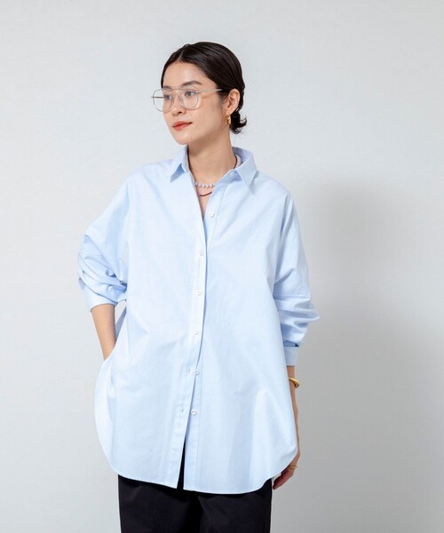 MAQWEL（マクウェル）の「【MAQWEL/マクウェル】ウォッシャブルオックスシャツ（シャツ/ブラウス・レディース・ベージュ/サックスブルー/オフホワイト・FREE）」の12枚目の写真