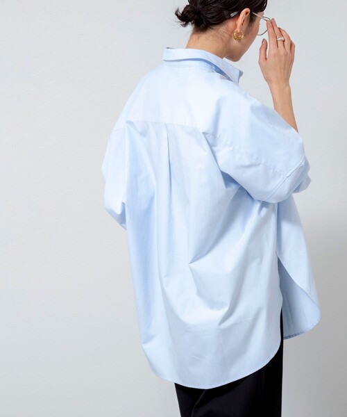 MAQWEL（マクウェル）の「【MAQWEL/マクウェル】ウォッシャブルオックスシャツ（シャツ/ブラウス・レディース・ベージュ/サックスブルー/オフホワイト・FREE）」の16枚目の写真