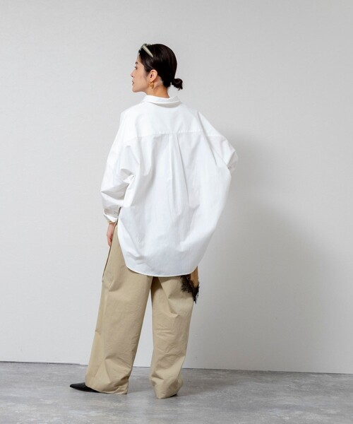 MAQWEL（マクウェル）の「【MAQWEL/マクウェル】ウォッシャブルオックスシャツ（シャツ/ブラウス・レディース・ベージュ/サックスブルー/オフホワイト・FREE）」の19枚目の写真