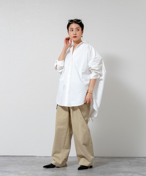 MAQWEL（マクウェル）の「【MAQWEL/マクウェル】ウォッシャブルオックスシャツ（シャツ/ブラウス・レディース・ベージュ/サックスブルー/オフホワイト・FREE）」の21枚目の写真