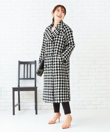 セール】テーラーカラー ダブル釦 ツイード コート Liala×PG（その他