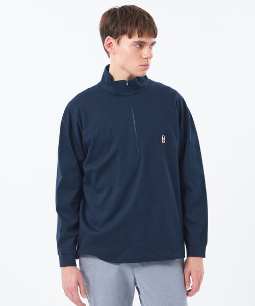 MACKINTOSH PHILOSOPHY(マッキントッシュ フィロソフィー)の「【WEB&一部店舗限定】バッキンガムベア コンパクトスムース ハーフジッププルオーバー(Tシャツ/カットソー・メンズ・グレー系その他/ダークネイビー・38/40)」の2枚目の写真