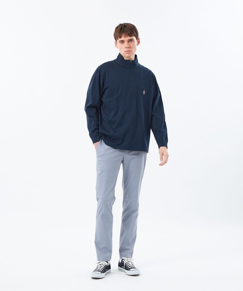 MACKINTOSH PHILOSOPHY(マッキントッシュ フィロソフィー)の「【WEB&一部店舗限定】バッキンガムベア コンパクトスムース ハーフジッププルオーバー(Tシャツ/カットソー・メンズ・グレー系その他/ダークネイビー・38/40)」の4枚目の写真