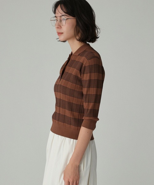 BABYLONE（バビロン）の「クラシックラインポロ（ポロシャツ・レディース・ブラウン/ブラック・フリー）」の9枚目の写真