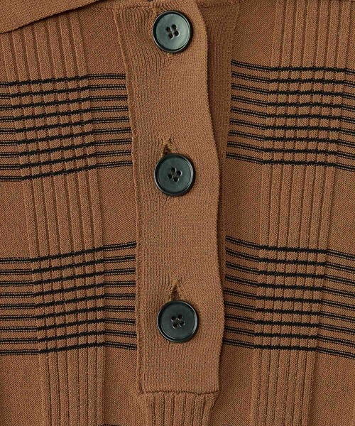 BABYLONE（バビロン）の「クラシックラインポロ（ポロシャツ・レディース・ブラウン/ブラック・フリー）」の7枚目の写真