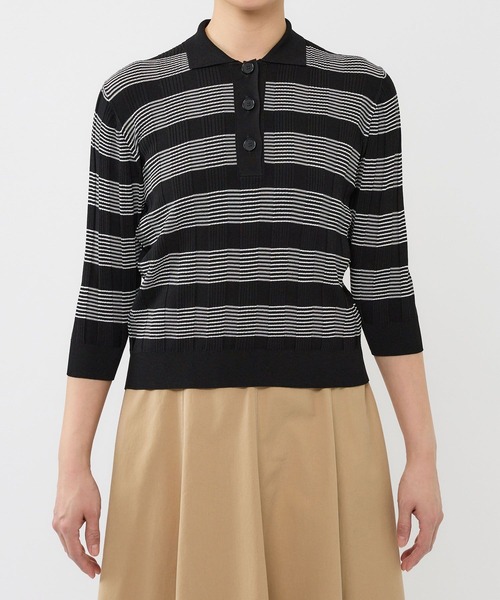 BABYLONE（バビロン）の「クラシックラインポロ（ポロシャツ・レディース・ブラウン/ブラック・フリー）」の16枚目の写真