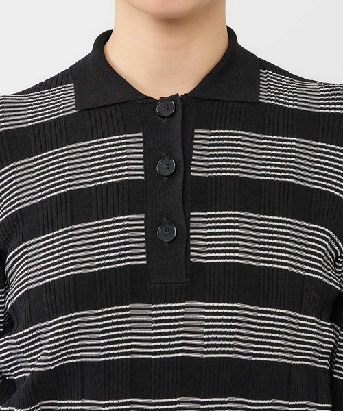 BABYLONE（バビロン）の「クラシックラインポロ（ポロシャツ・レディース・ブラウン/ブラック・フリー）」の3枚目の写真