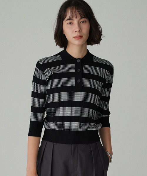 BABYLONE（バビロン）の「クラシックラインポロ（ポロシャツ・レディース・ブラウン/ブラック・フリー）」の14枚目の写真