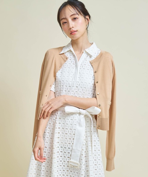 NOELA（ノエラ）の「アウトポケットＵＶニットカーディガン（カーディガン/ボレロ・レディース・ベージュ/ネイビー/オフホワイト/キャメル・フリー）」の4枚目の写真