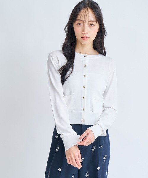 NOELA（ノエラ）の「アウトポケットＵＶニットカーディガン（カーディガン/ボレロ・レディース・ベージュ/ネイビー/オフホワイト/キャメル・フリー）」の5枚目の写真