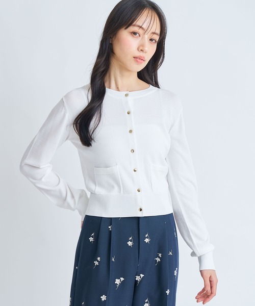 NOELA（ノエラ）の「アウトポケットＵＶニットカーディガン（カーディガン/ボレロ・レディース・ベージュ/ネイビー/オフホワイト/キャメル・フリー）」の7枚目の写真