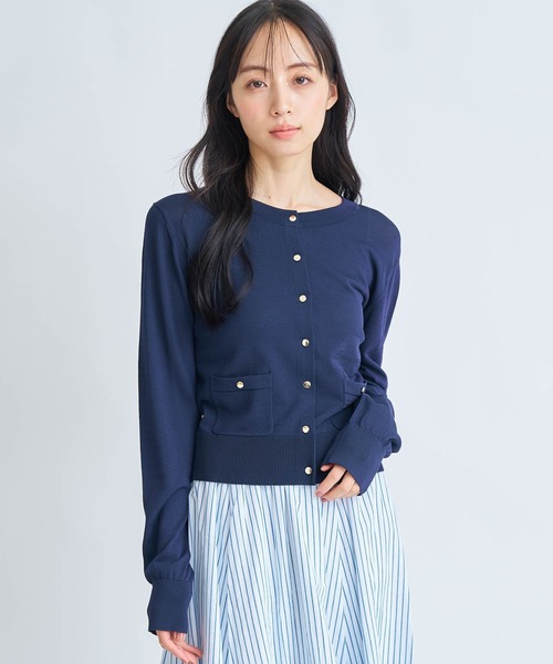 NOELA（ノエラ）の「アウトポケットＵＶニットカーディガン（カーディガン/ボレロ・レディース・ベージュ/ネイビー/オフホワイト/キャメル・フリー）」の13枚目の写真