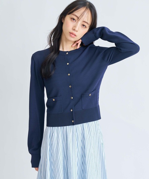 NOELA（ノエラ）の「アウトポケットＵＶニットカーディガン（カーディガン/ボレロ・レディース・ベージュ/ネイビー/オフホワイト/キャメル・フリー）」の16枚目の写真