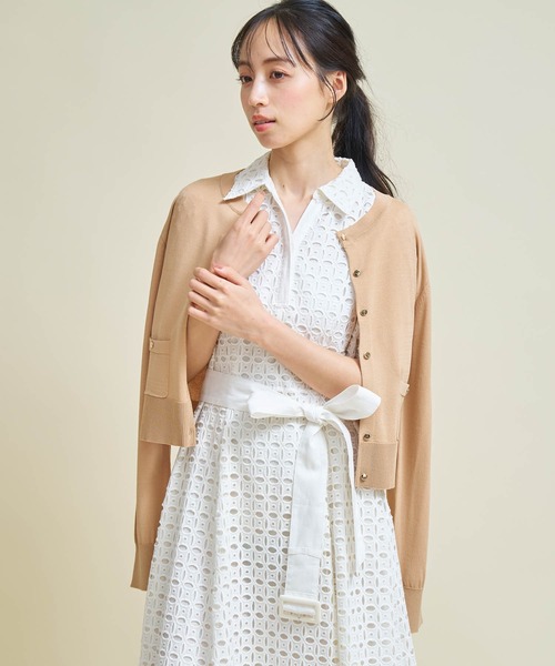 NOELA（ノエラ）の「アウトポケットＵＶニットカーディガン（カーディガン/ボレロ・レディース・ベージュ/ネイビー/オフホワイト/キャメル・フリー）」の22枚目の写真