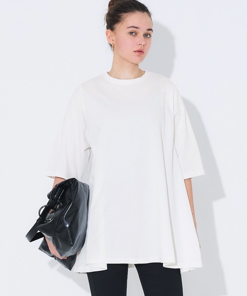 coca(coca)(コカ)の「Aラインフレアチュニック(チュニック・レディース・ホワイト/ブラック・S/M/L)」の6枚目の写真