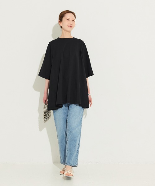 coca(coca)(コカ)の「Aラインフレアチュニック(チュニック・レディース・ホワイト/ブラック・S/M/L)」の8枚目の写真