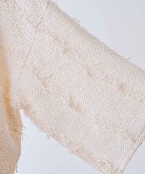 BEARDSLEY（ビアズリー）の「チェックフリンジプルオーバー（シャツ/ブラウス・レディース・ホワイト/ネイビー・FREE）」の21枚目の写真