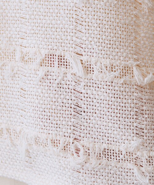 BEARDSLEY（ビアズリー）の「チェックフリンジプルオーバー（シャツ/ブラウス・レディース・ホワイト/ネイビー・FREE）」の20枚目の写真