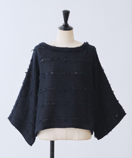 BEARDSLEY（ビアズリー）の「チェックフリンジプルオーバー（シャツ/ブラウス・レディース・ホワイト/ネイビー・FREE）」の18枚目の写真