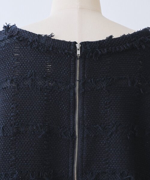 BEARDSLEY（ビアズリー）の「チェックフリンジプルオーバー（シャツ/ブラウス・レディース・ホワイト/ネイビー・FREE）」の16枚目の写真