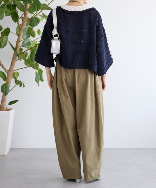 BEARDSLEY（ビアズリー）の「チェックフリンジプルオーバー（シャツ/ブラウス・レディース・ホワイト/ネイビー・FREE）」の9枚目の写真