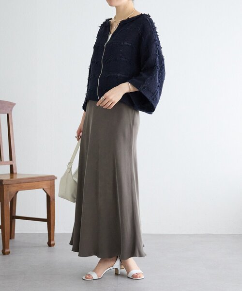 BEARDSLEY（ビアズリー）の「チェックフリンジプルオーバー（シャツ/ブラウス・レディース・ホワイト/ネイビー・FREE）」の4枚目の写真