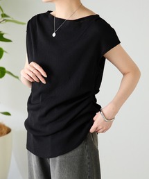 COLLAGE GALLARDAGALANTE | キレイ目に使える映えTシャツ/アシメタックフレンチTシャツ/WEB限定カラー展開(Tシャツ/カットソー)