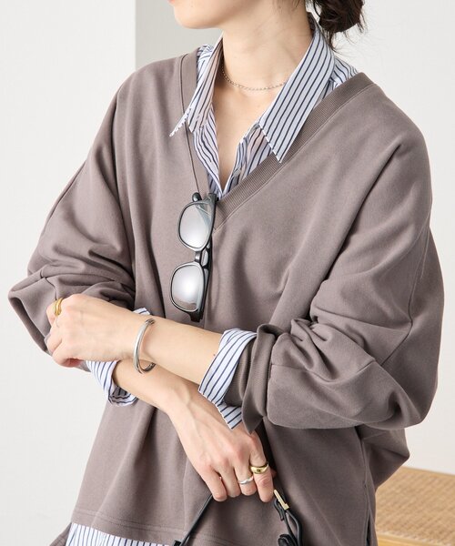 RIVE DROITE（リヴドロワ）の「予約【抜け感】ドルマンオーバースウェット（スウェット・レディース・グレー/モカ/ホワイト・FREE）」の3枚目の写真