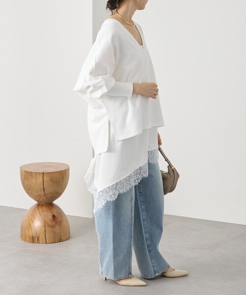 RIVE DROITE（リヴドロワ）の「予約【抜け感】ドルマンオーバースウェット（スウェット・レディース・グレー/モカ/ホワイト・FREE）」の6枚目の写真