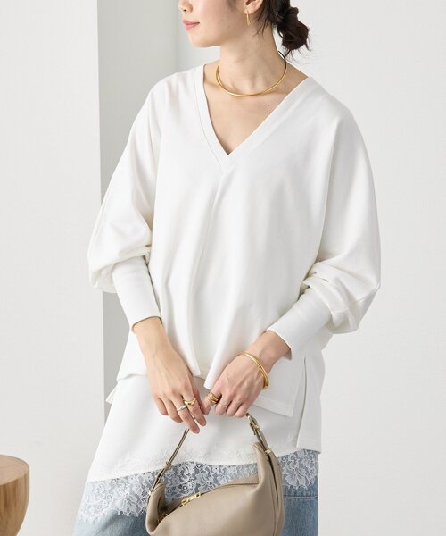 RIVE DROITE（リヴドロワ）の「予約【抜け感】ドルマンオーバースウェット（スウェット・レディース・グレー/モカ/ホワイト・FREE）」の8枚目の写真