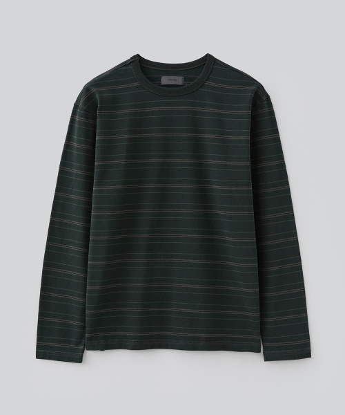 FABREGAT(ファブレガ)の「イーブンピグダイングストライプロングスリーブ(ディープグリーン)(Tシャツ/カットソー・レディース・その他・2/3)」の1枚目の写真