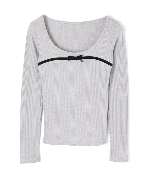 M DOLLY(エムドリー)の「ribbon fata knit tops/リボンファタニットトップス(ニット/セーター・レディース・グレー/ホワイト・FREE)」の16枚目の写真