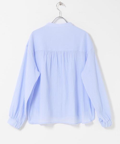 バンドカラーフリルコットンシャツブラウス（シャツ/ブラウス）｜URBAN
