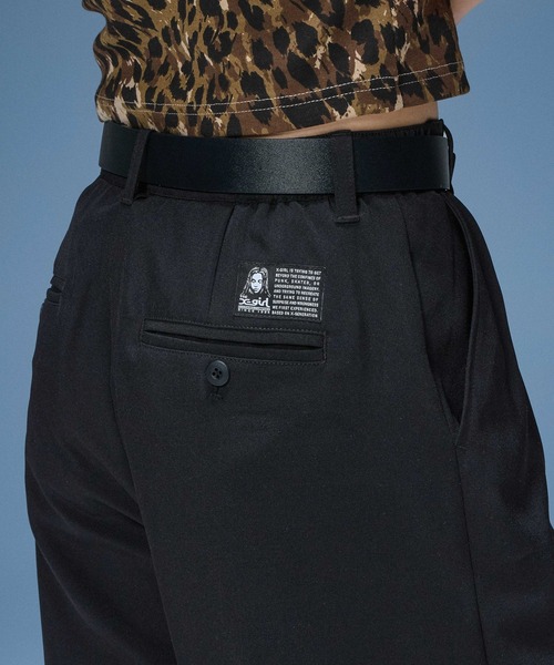 X-girl（エックスガール）の「BARREL LEG SLACKS（スラックス・レディース・ブラック/ベージュ・S/M）」の3枚目の写真