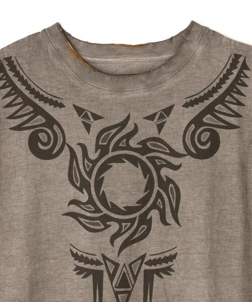 DANKE SCHON（ダンケシェーン）の「DankeSchon/ダンケシェーン/SPRAY BURN NOSLEEVE REDHOT（Tシャツ/カットソー・メンズ・ベージュ・L/M）」の11枚目の写真