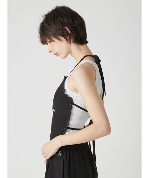 LILY BROWN（リリーブラウン）の「フラワークロスステッチホルターキャミビスチェ（その他トップス・レディース・ブラック/ホワイト・F）」の9枚目の写真