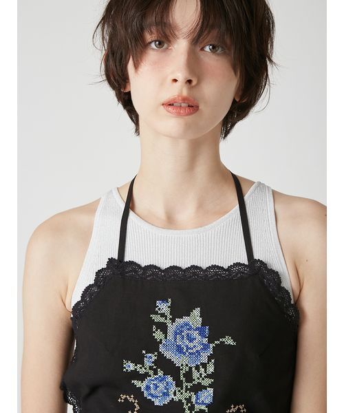 LILY BROWN（リリーブラウン）の「フラワークロスステッチホルターキャミビスチェ（その他トップス・レディース・ブラック/ホワイト・F）」の10枚目の写真