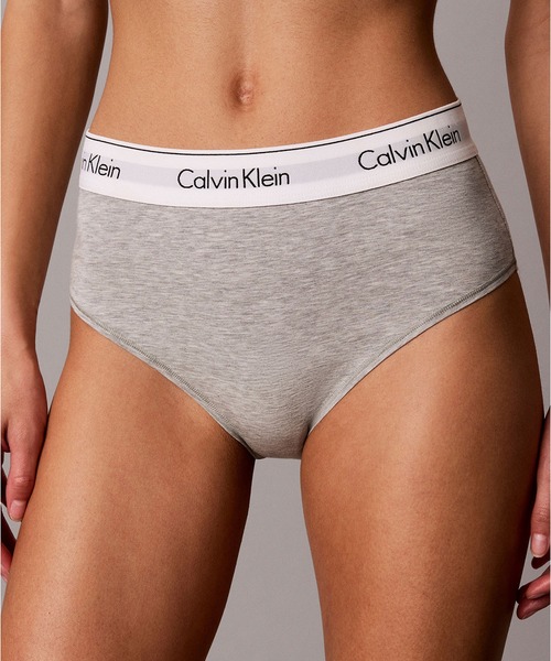 Calvin Klein（カルバン・クライン）の「Icon Cotton  Modal ロゴ コットン ハイウェスト ビキニ ショーツ（ショーツ・レディース・ライトグレー/ブラック・XS/L/M/S）」の20枚目の写真