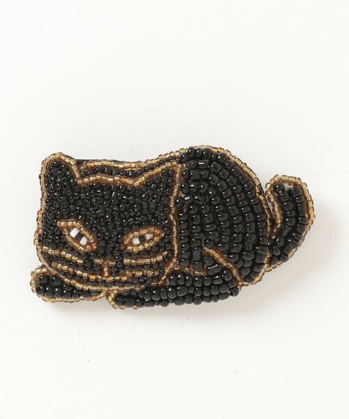 BEAMS BOY（ビームスボーイ）の「ビーズブローチ M（ネックレス・レディース・ブラック/レッド/オフホワイト・ONE SIZE）」の2枚目の写真