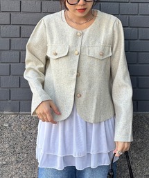 ISOOK | 【ISOOK / アイスー】フリルペプラムキャミソール / レイヤード 重ね着 インナー シアー タンクトップ ホワイト ブラック ZOZOTOWN限定(キャミソール)